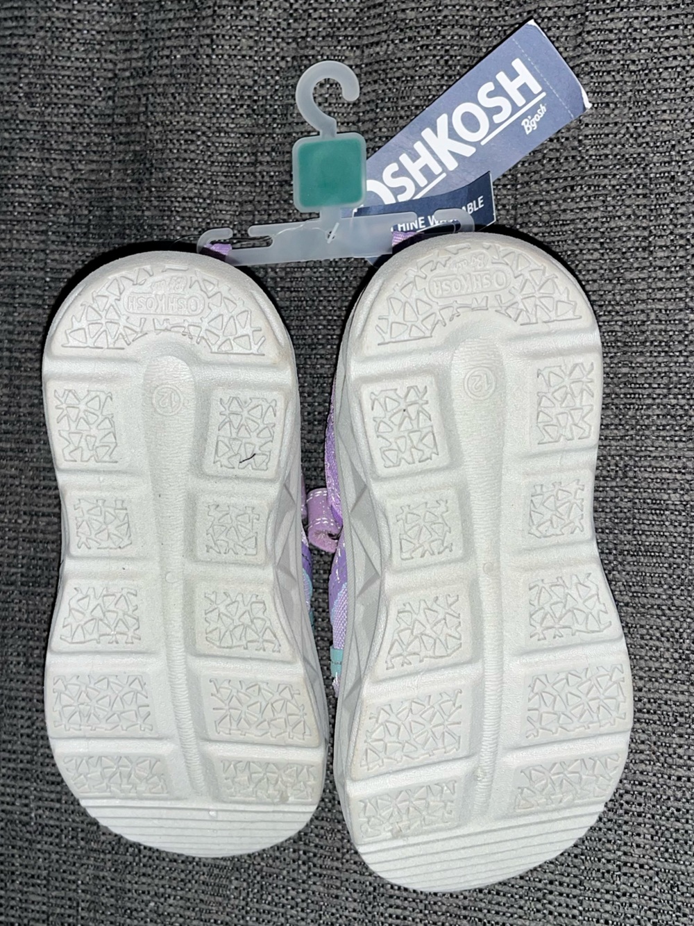 NWT OshKosh B'gosh Lavender and Teal Closed Toe Sandals for Girls - Size 12 - Picture 4 of 5